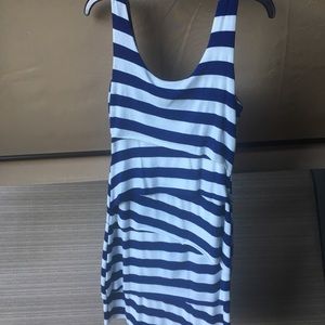 Neesha blue/white striped dress